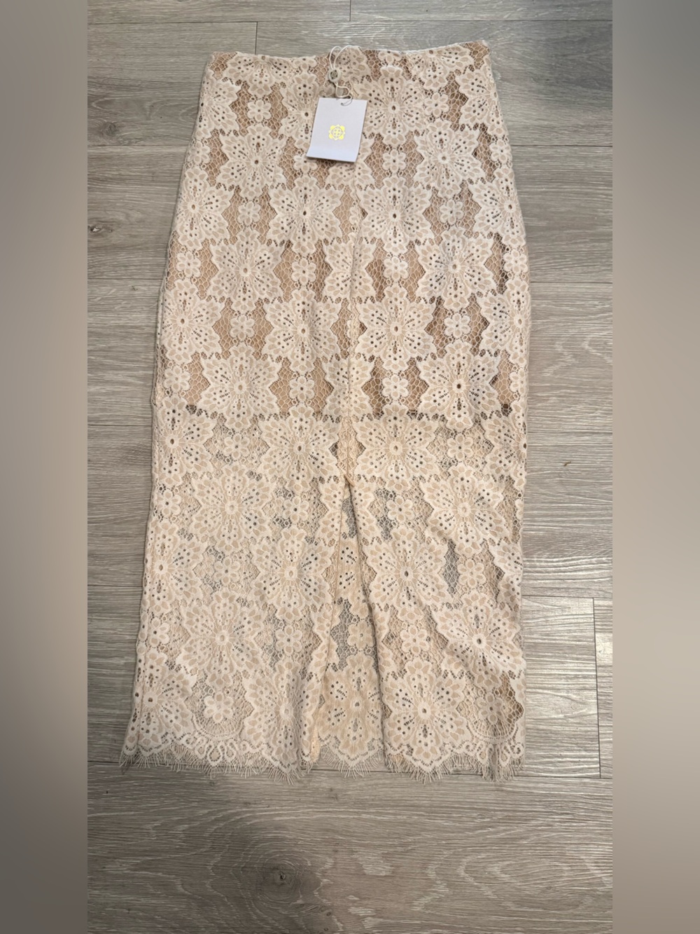 Wayf Cream Lace Midi Skirt - Picture 3 of 8